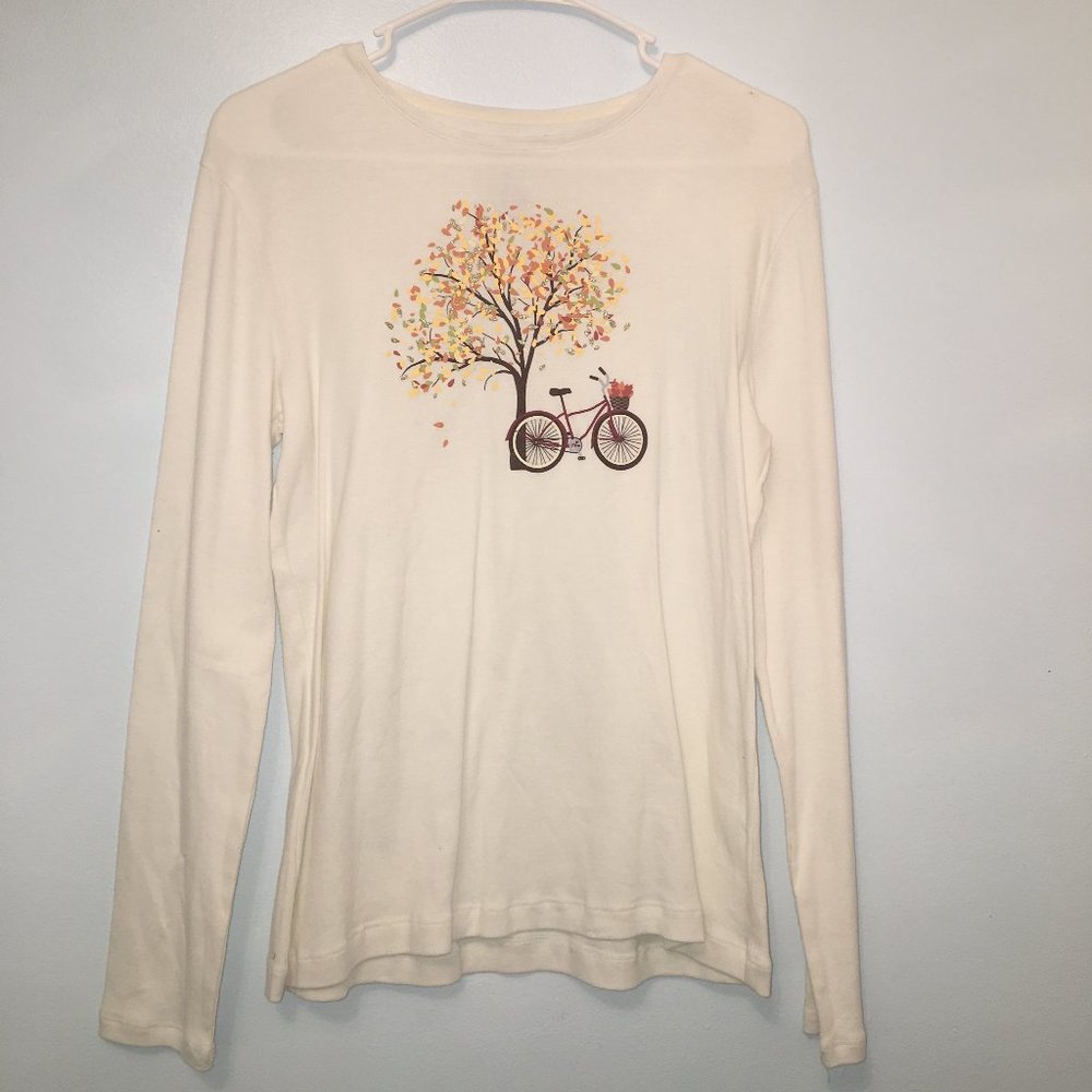 White Small Croft&Barrow Long Sleeve Fall Shirt.
